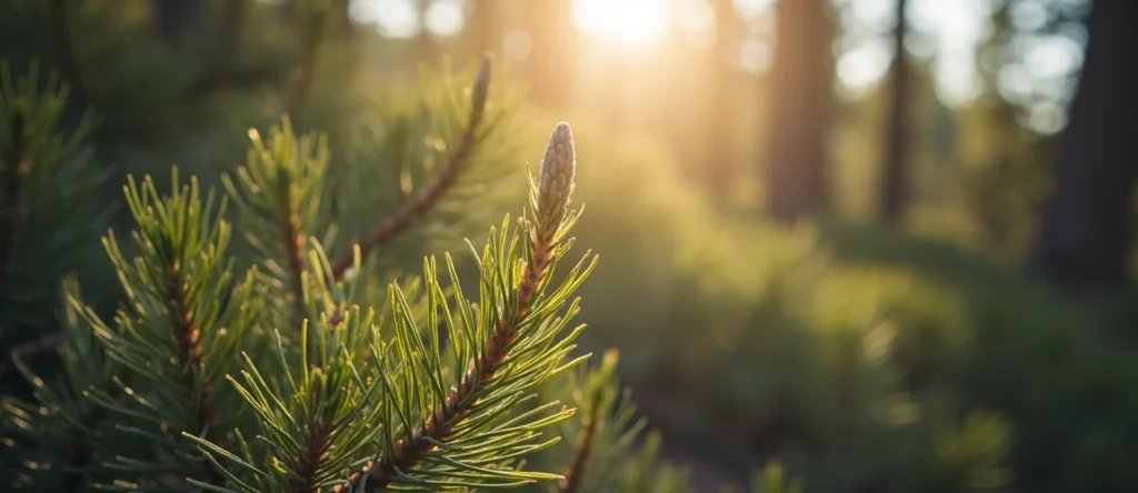 Symbolizing Seed/New Beginning: A local Bitterbrush new green bud on a branch. - AI Generated