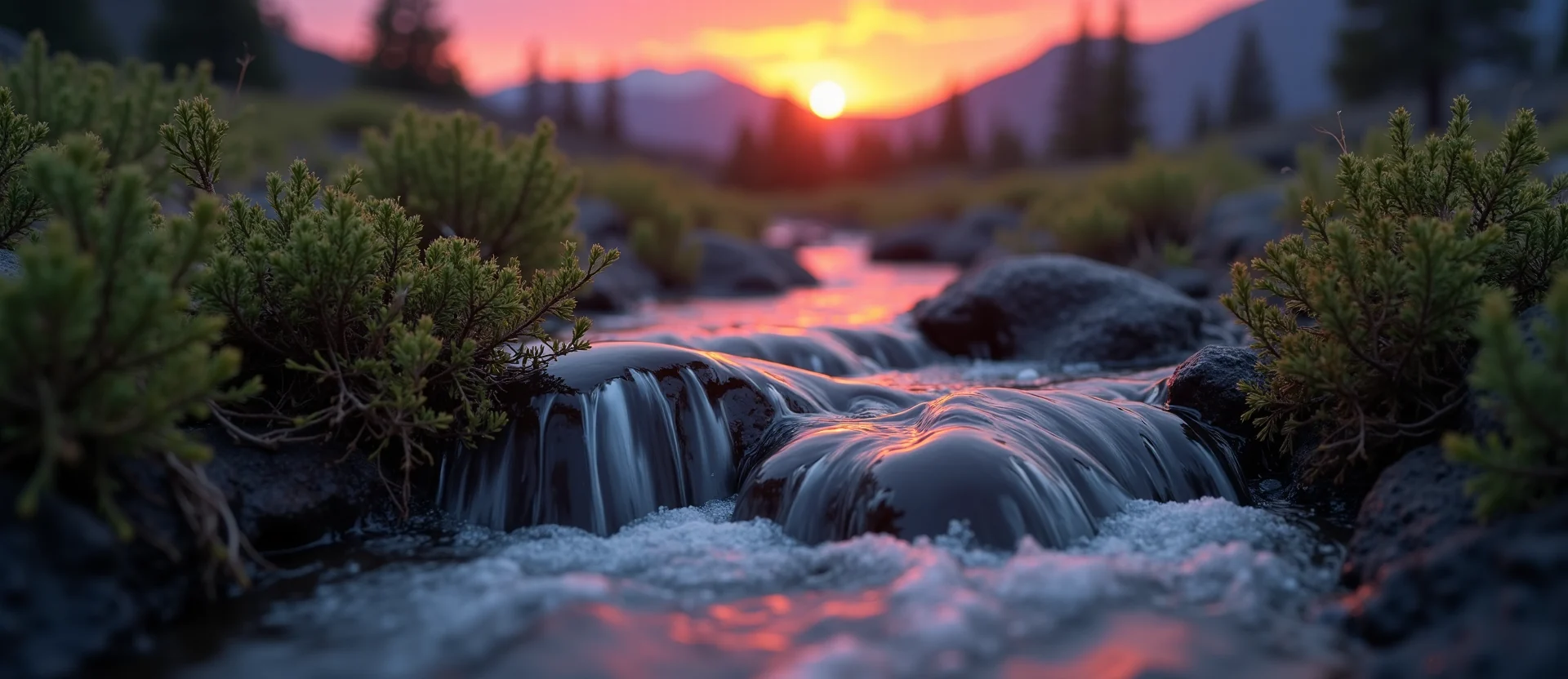 Symbolizing Flow/Cleansing: A local Manzanita hidden small waterfall. - AI Generated