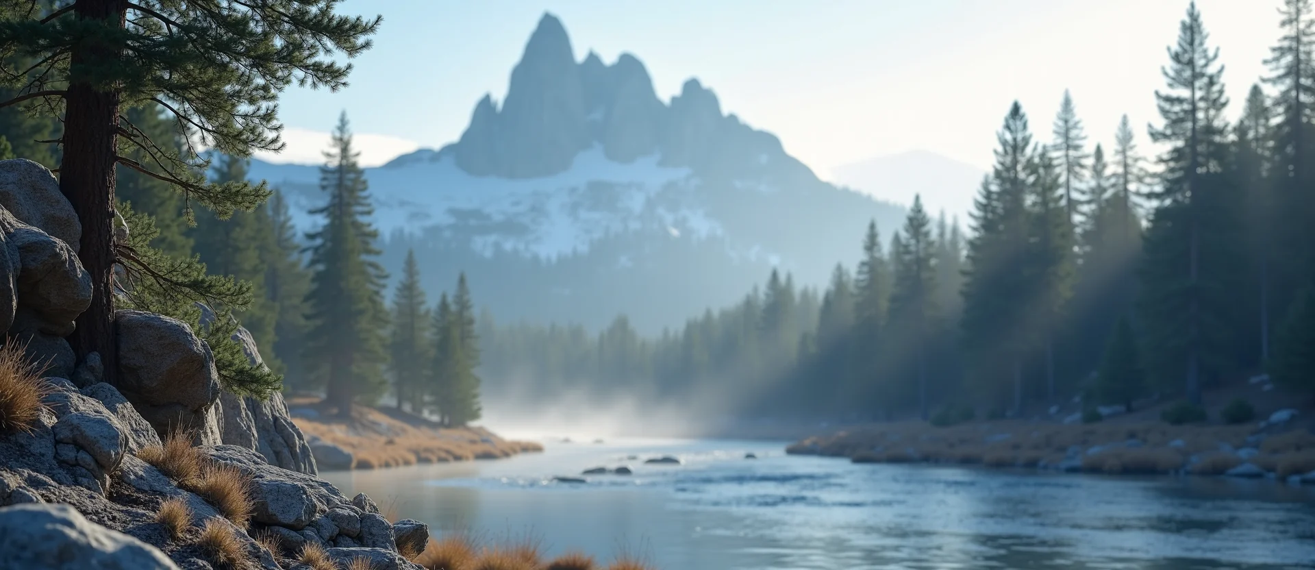 Symbolizing Stability/Peak: A local Ponderosa Pine jagged granite peak. - AI Generated