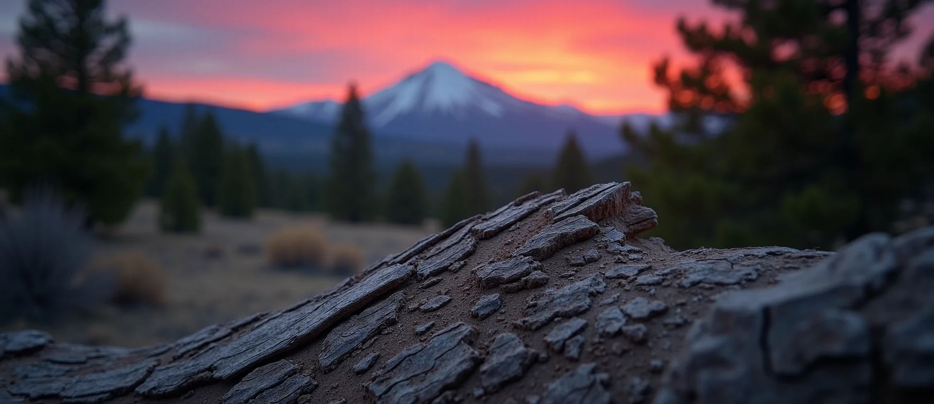 Symbolizing Growth/Resilience: A local Ponderosa Pine sturdy weathered tree trunk. - AI Generated