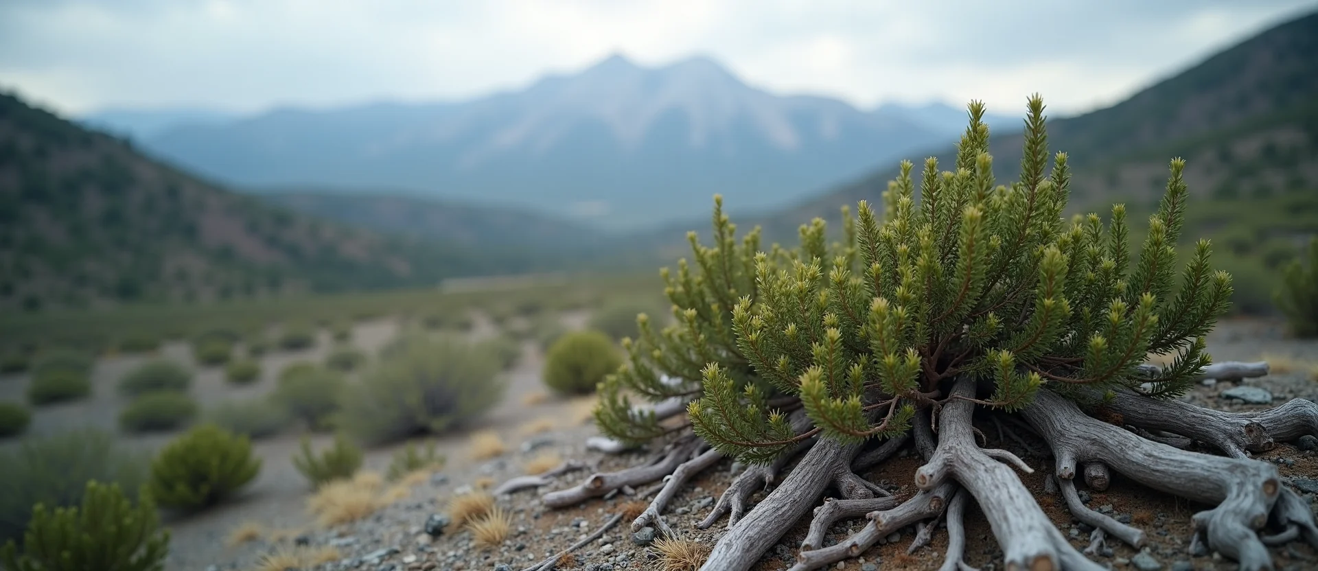 Symbolizing Growth/Resilience: A local Sagebrush (Artemisia tridentata) gnarled juniper roots. - AI Generated