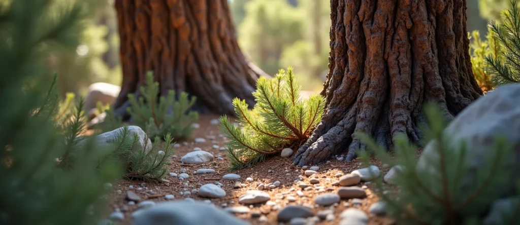 Symbolizing Growth/Resilience: A local Manzanita tree growing out of a rock cleft. - AI Generated