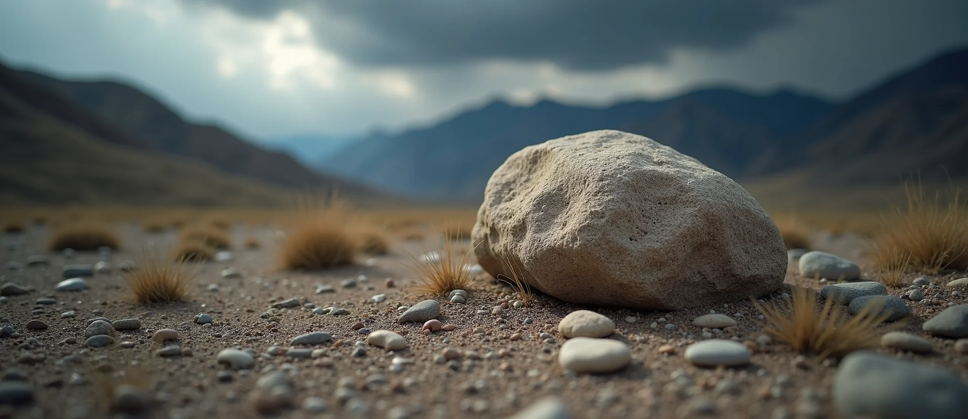 Symbolizing Stability/Peak: A local Desert Peach unshakable boulder. - AI Generated
