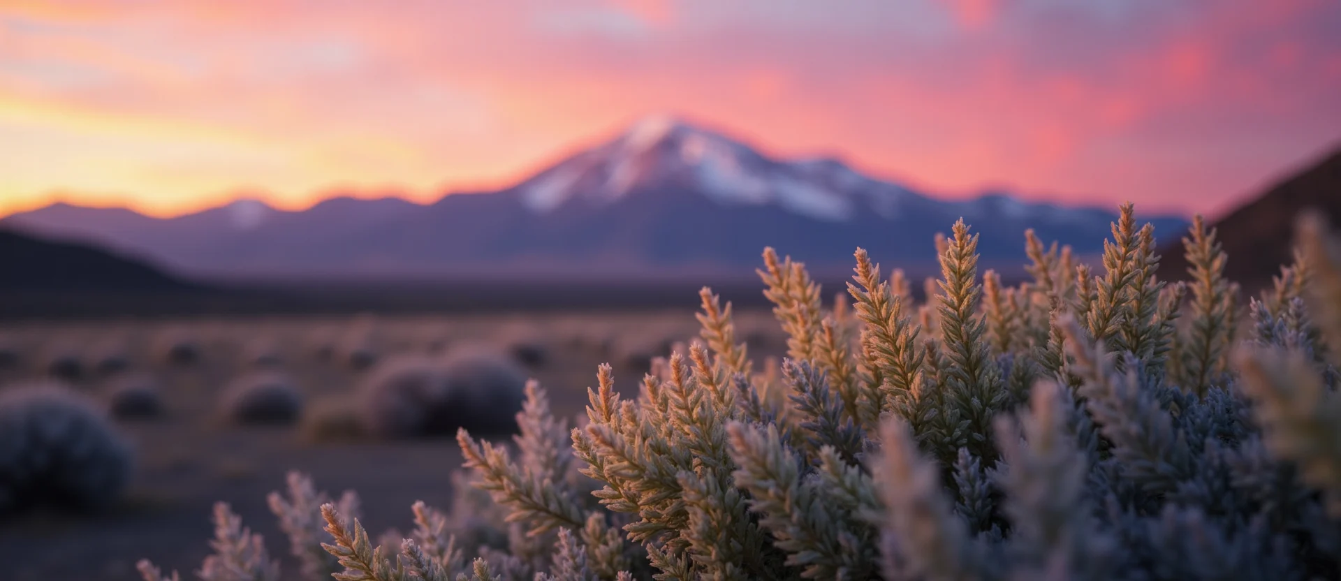 Symbolizing Stability/Peak: A local Indian Paintbrush distant Sierra horizon. - AI Generated