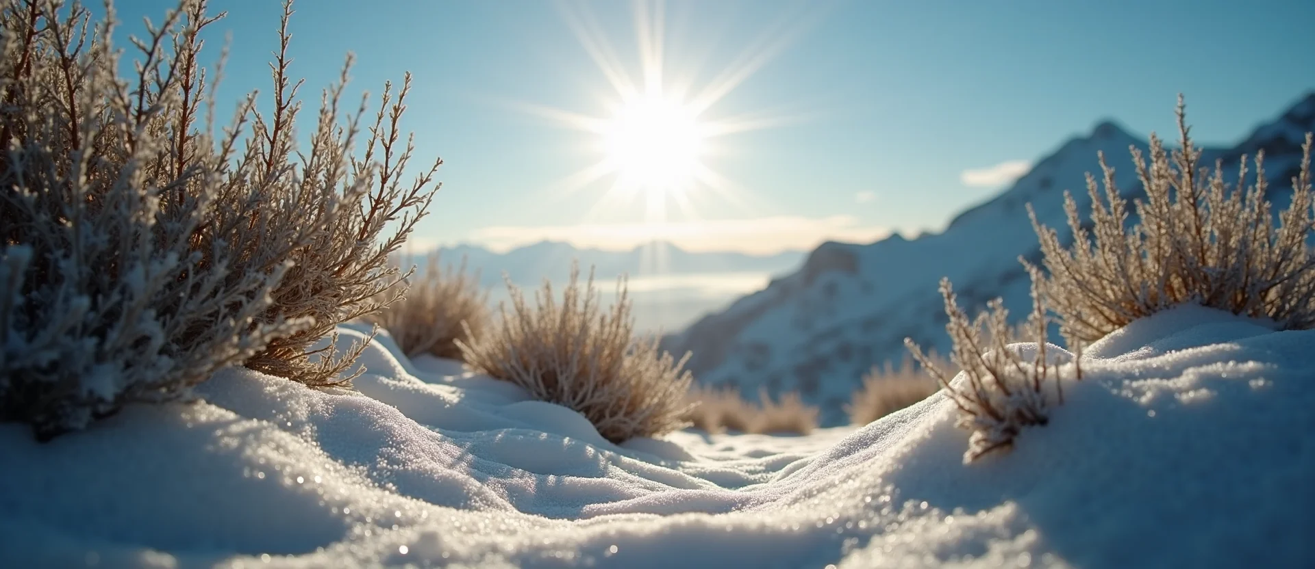 Symbolizing Stability/Peak: A local Bitterbrush distant Sierra horizon. - AI Generated