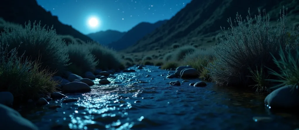 Symbolizing Flow/Cleansing: A local Manzanita babbling mountain creek. - AI Generated