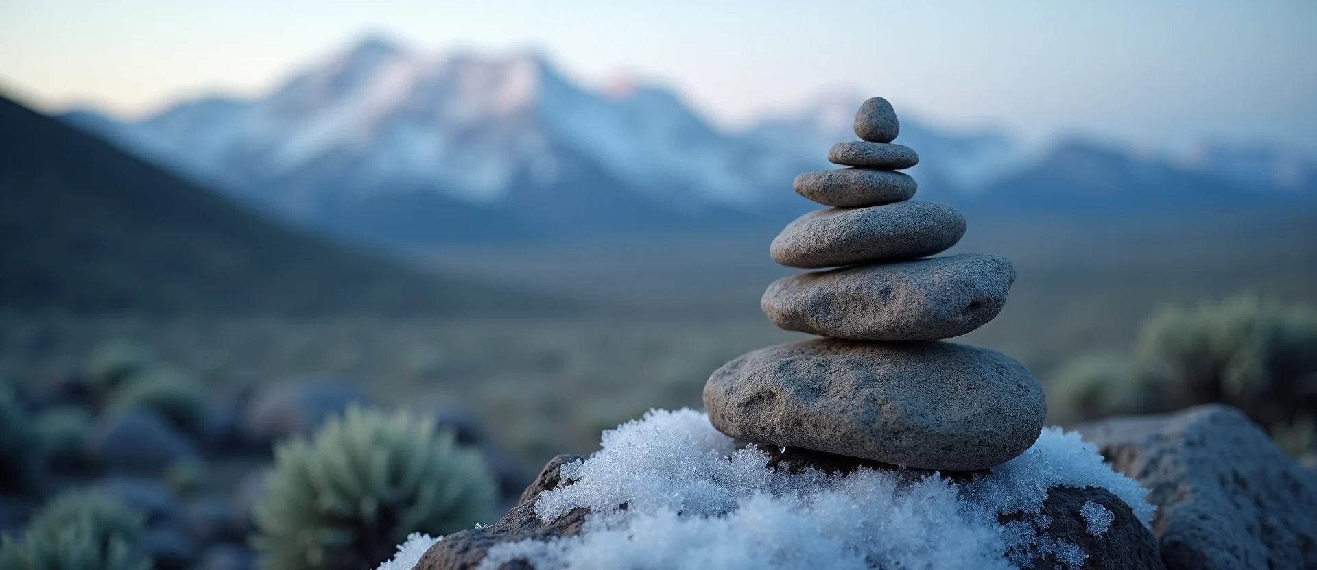 Symbolizing Stability/Peak: A local Sagebrush (Artemisia tridentata) ancient rock cairn. - AI Generated
