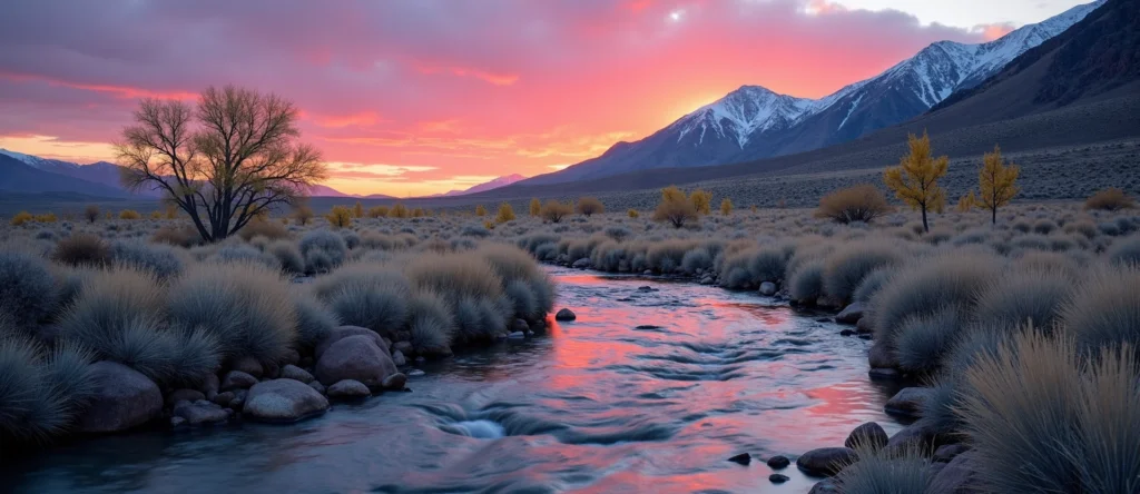 Symbolizing Flow/Cleansing: A local Quaking Aspen clear cold snowmelt stream. - AI Generated