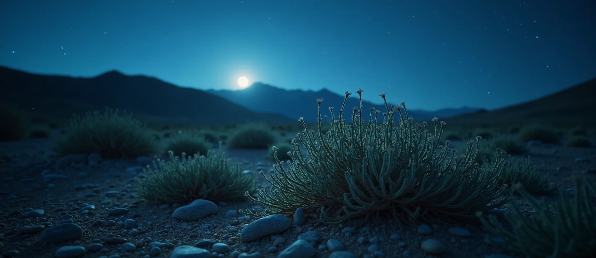 Symbolizing Flow/Cleansing: A local Sagebrush (Artemisia tridentata) raindrops on desert leaves. - AI Generated