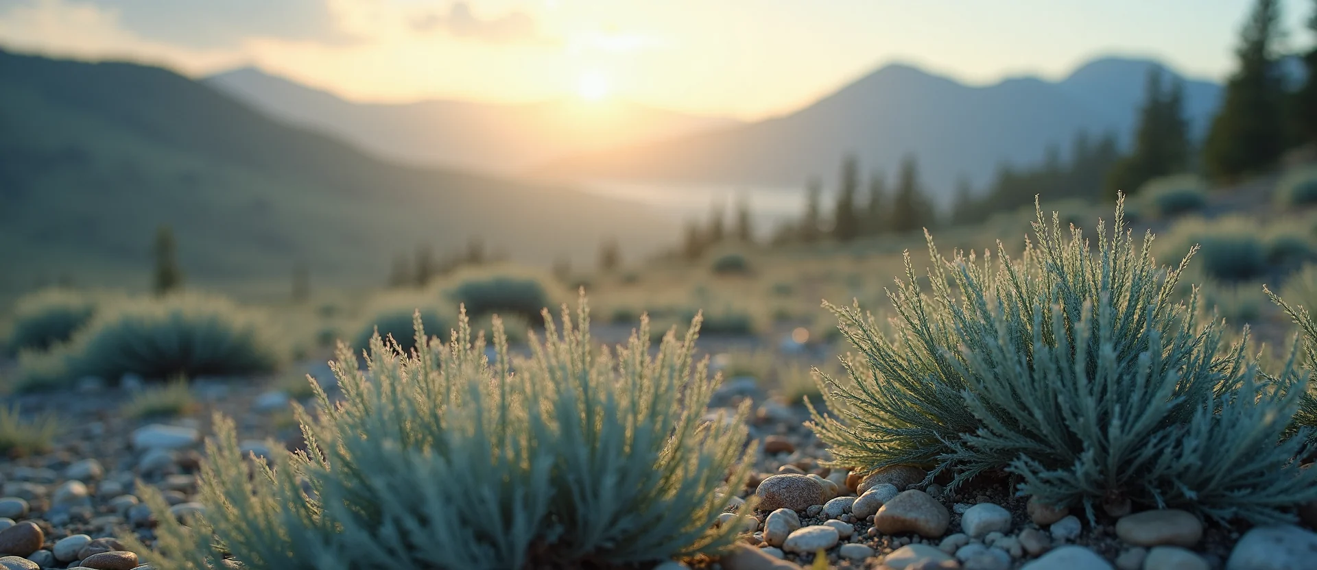 Symbolizing Identity/Local: A local Sagebrush (Artemisia tridentata) Sierra Nevada skyline. - AI Generated