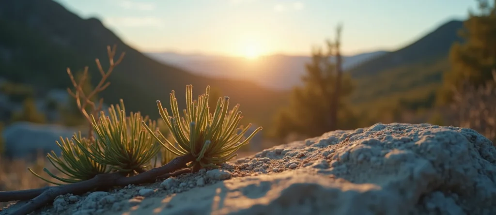 Symbolizing Growth/Resilience: A local Manzanita new branch reaching for the sky. - AI Generated