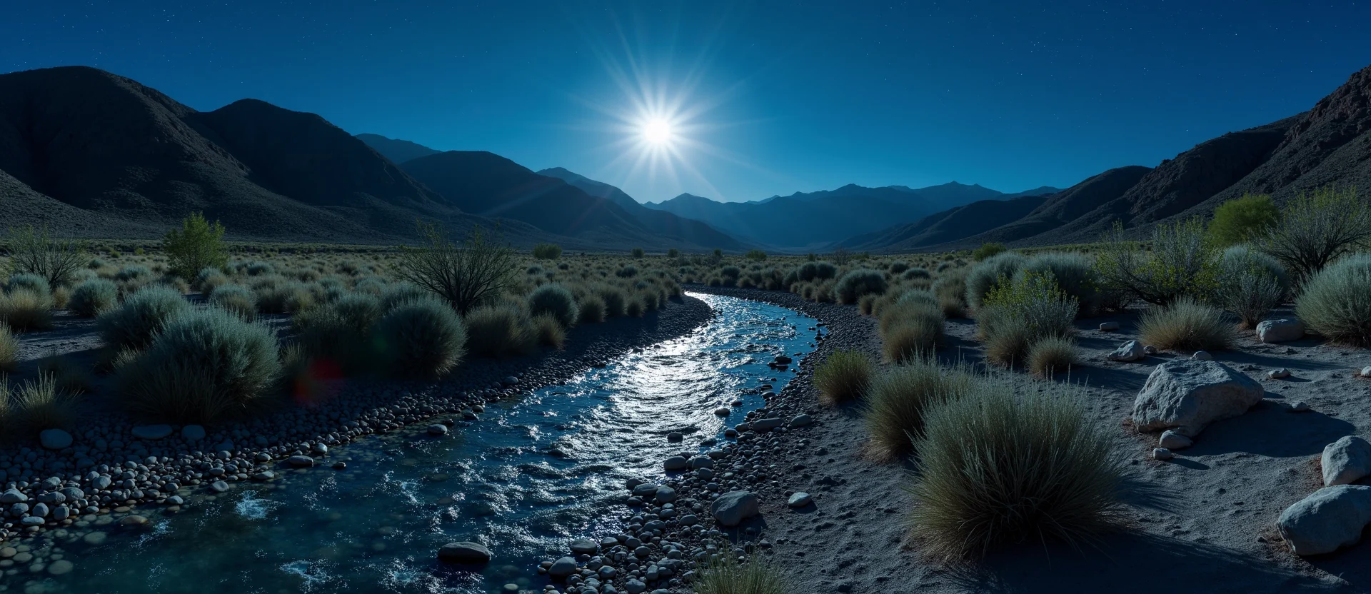 Symbolizing Flow/Cleansing: A local Indian Paintbrush babbling mountain creek. - AI Generated