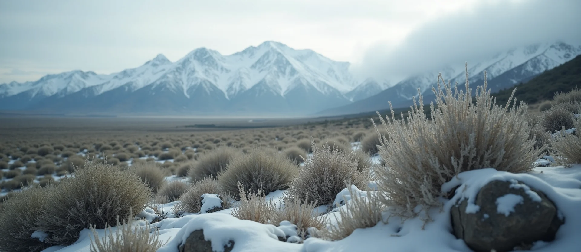 Symbolizing Identity/Local: A local Bitterbrush Sierra Nevada skyline. - AI Generated