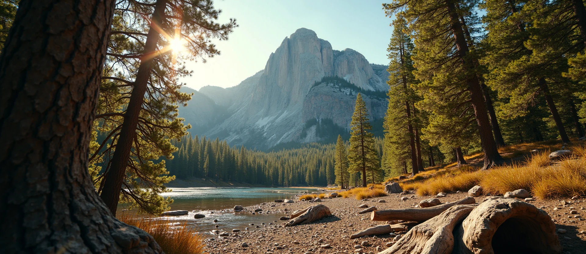 Symbolizing Stability/Peak: A local Ponderosa Pine jagged granite peak. - AI Generated