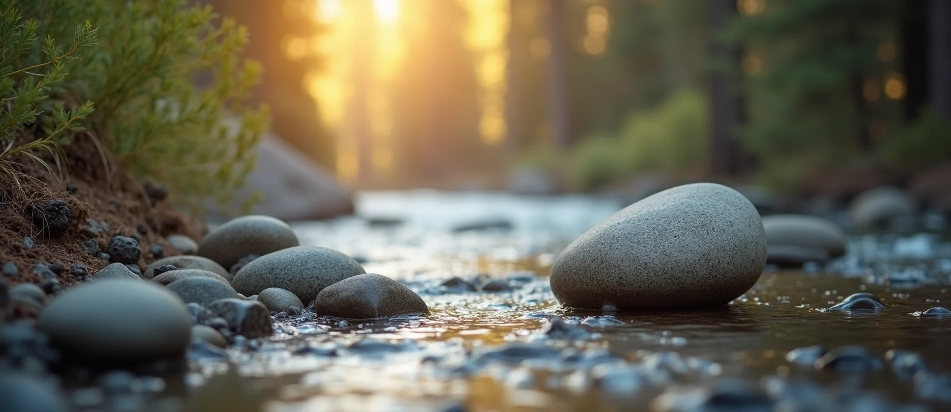 Symbolizing Flow/Cleansing: A local Desert Peach smooth Truckee river stones. - AI Generated