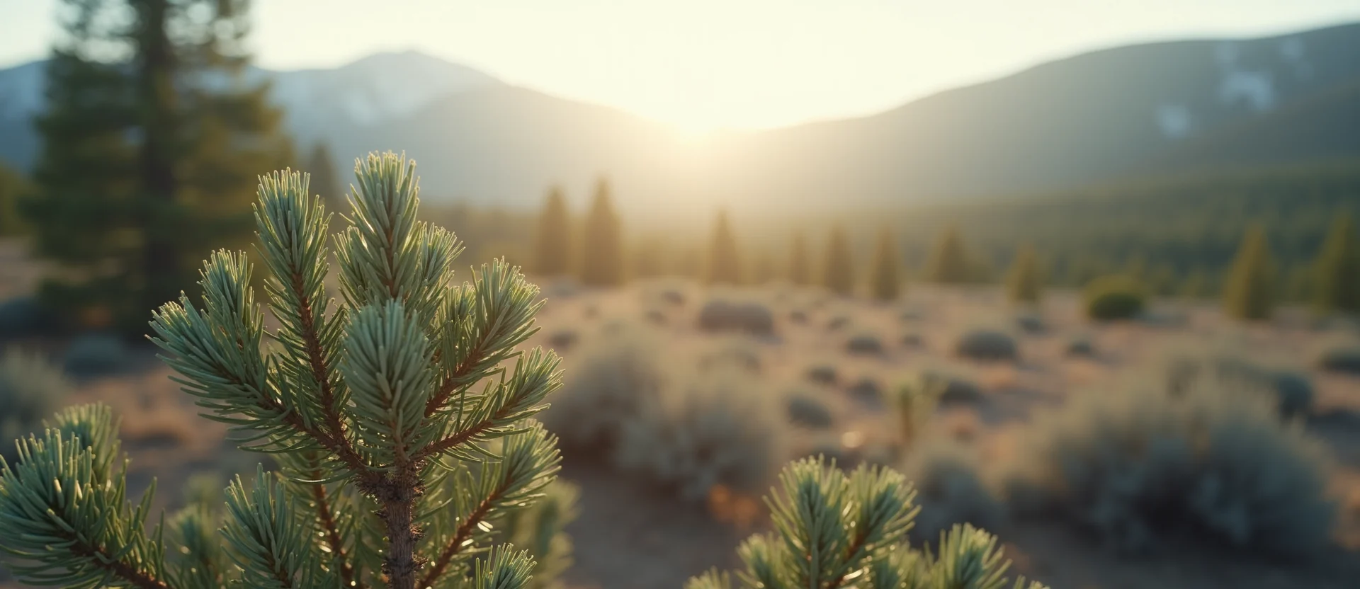 Symbolizing Stability/Peak: A local Bitterbrush distant Sierra horizon. - AI Generated