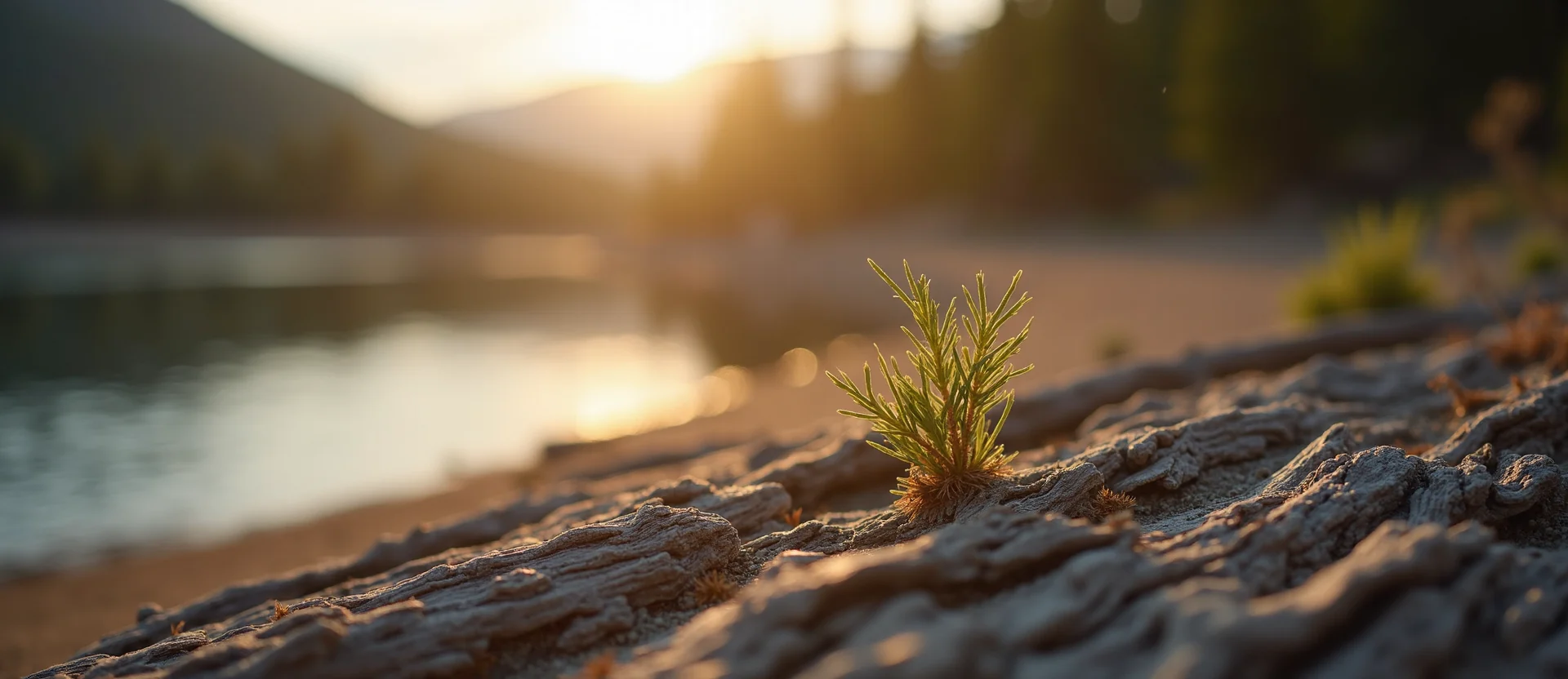 Symbolizing Seed/New Beginning: A local Ponderosa Pine sprouting sagebrush seedling. - AI Generated