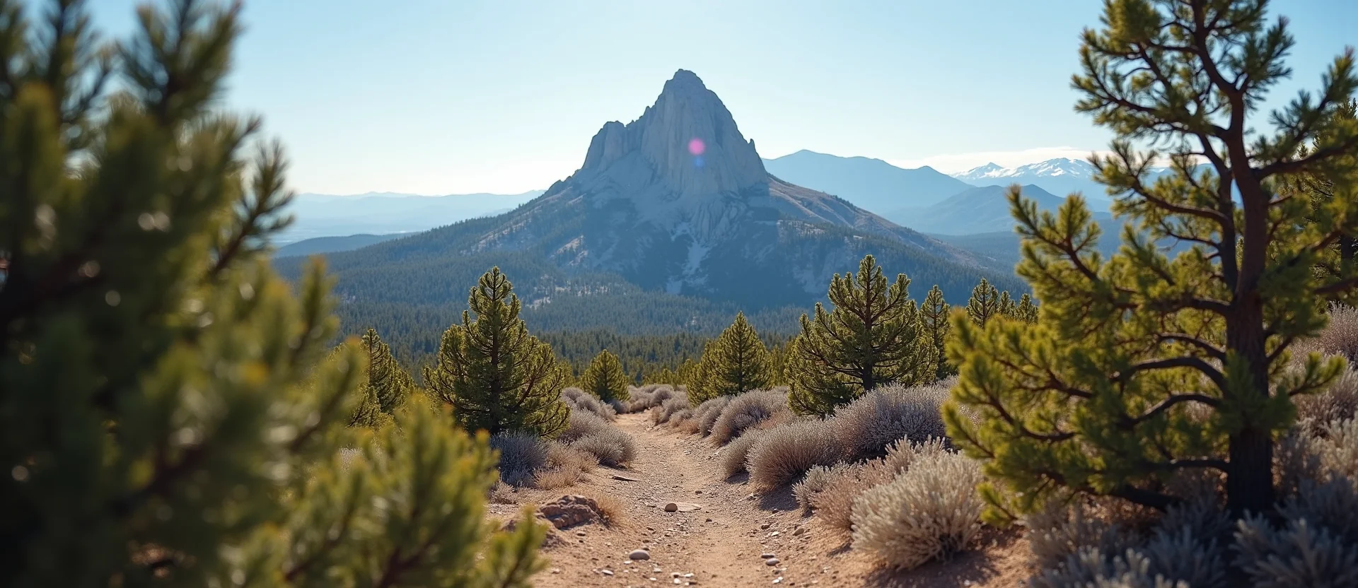 Symbolizing Stability/Peak: A local Mountain Mahogany jagged granite peak. - AI Generated