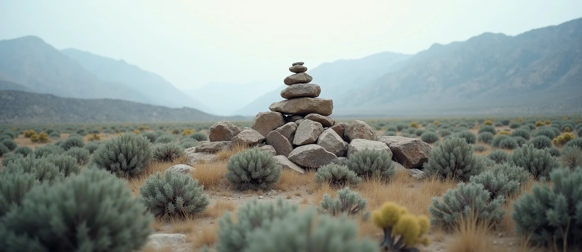 Symbolizing Stability/Peak: A local Mountain Mahogany ancient rock cairn. - AI Generated