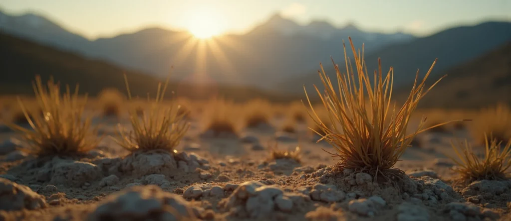 Symbolizing Seed/New Beginning: A local Desert Peach single pine seed on dry earth. - AI Generated