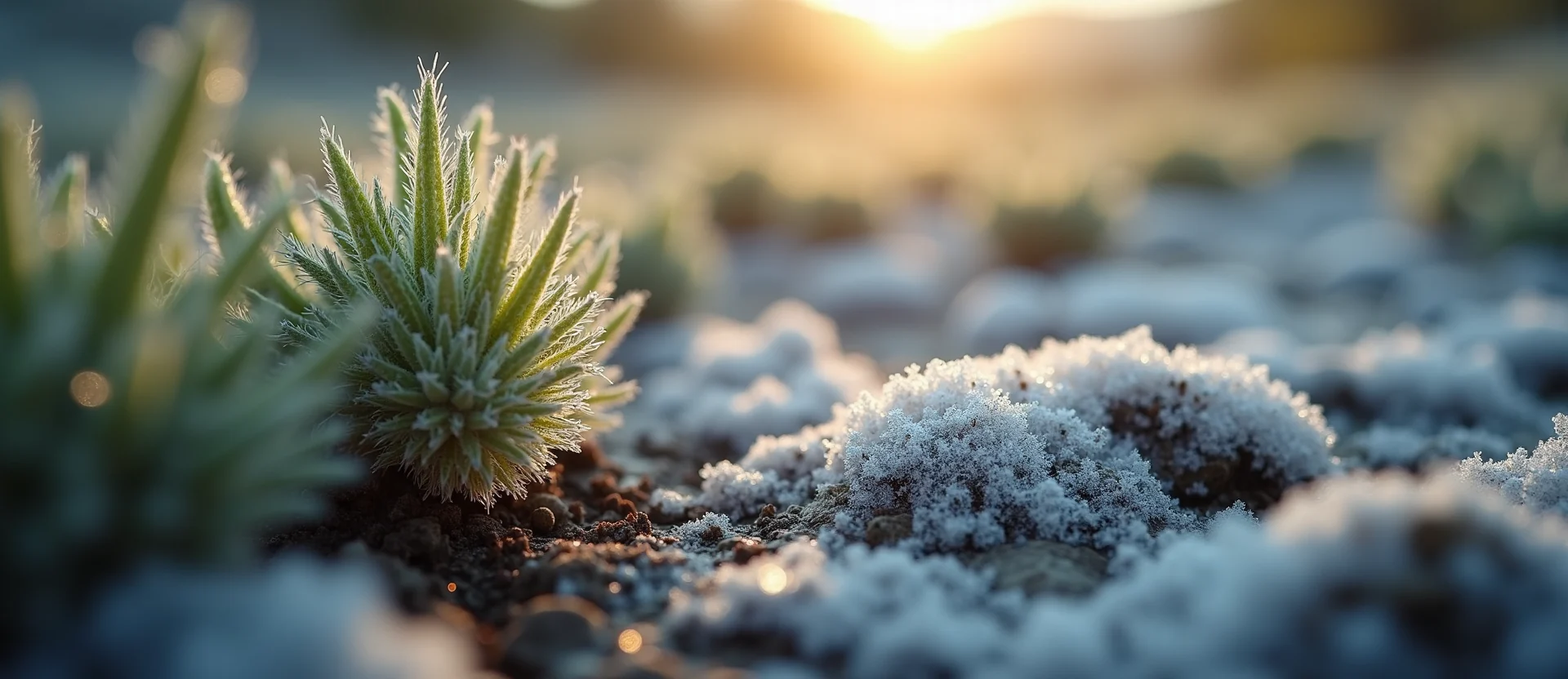 Symbolizing Seed/New Beginning: A local Sagebrush (Artemisia tridentata) shoot emerging from cracked soil. - AI Generated