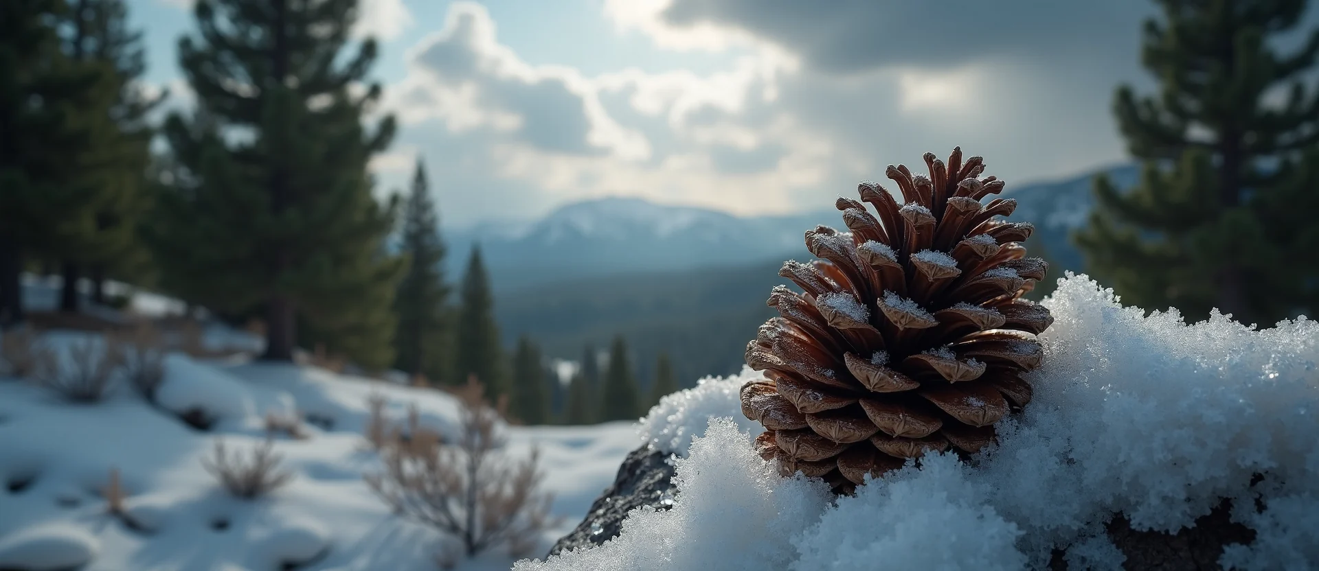 Symbolizing Seed/New Beginning: A local Ponderosa Pine opening pine cone. - AI Generated
