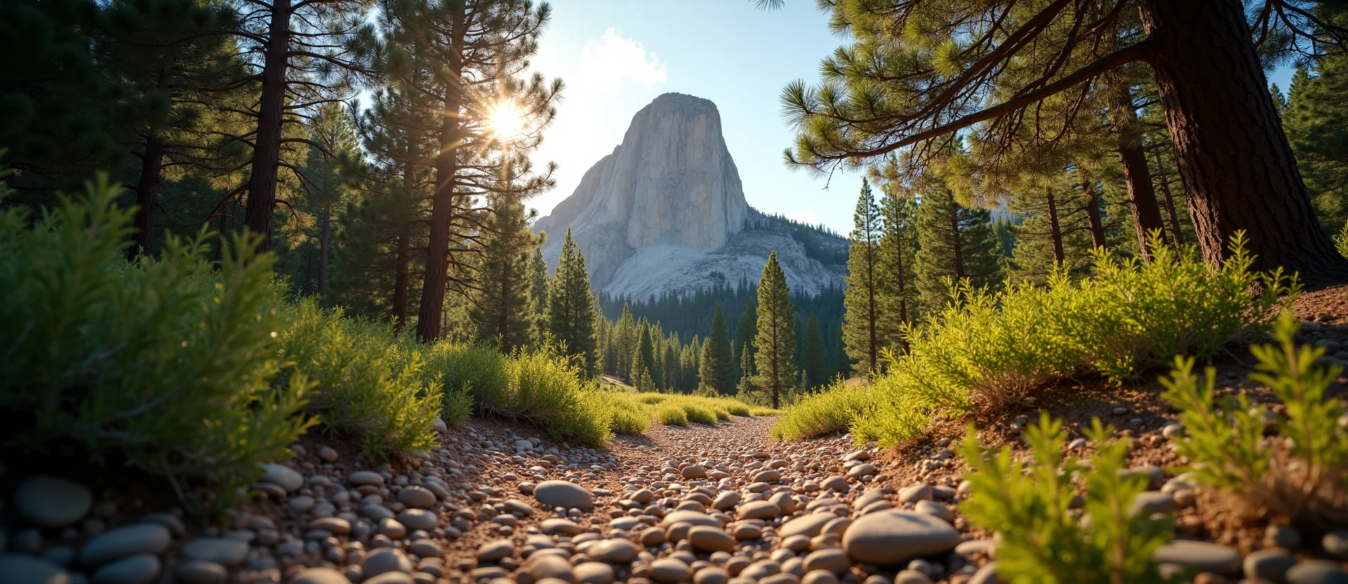 Symbolizing Stability/Peak: A local Quaking Aspen jagged granite peak. - AI Generated