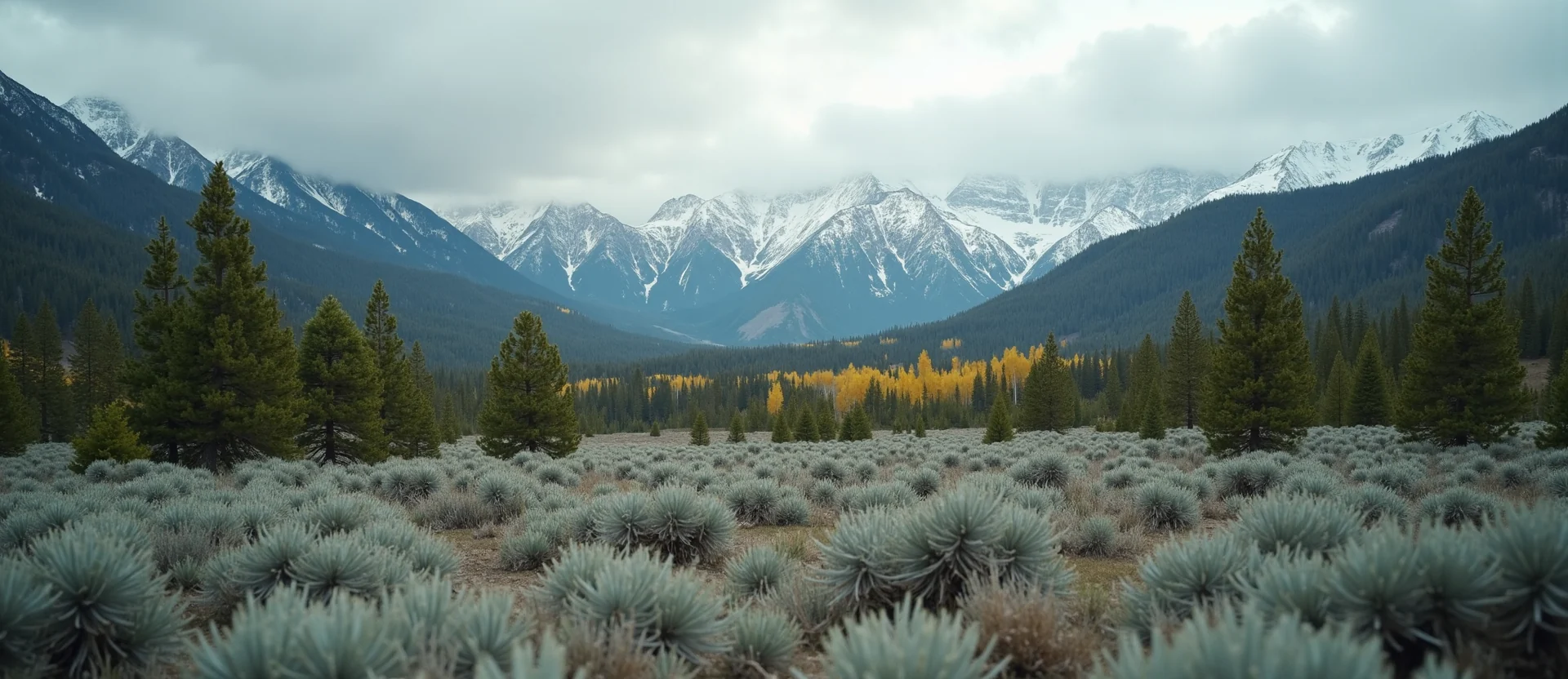 Symbolizing Growth/Resilience: A local Rabbitbrush thriving aspen grove. - AI Generated