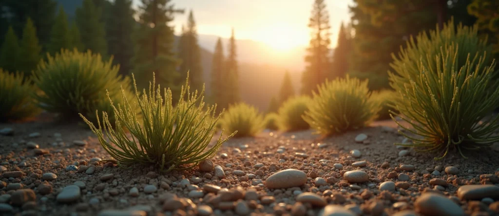 Symbolizing Flow/Cleansing: A local Desert Peach raindrops on desert leaves. - AI Generated