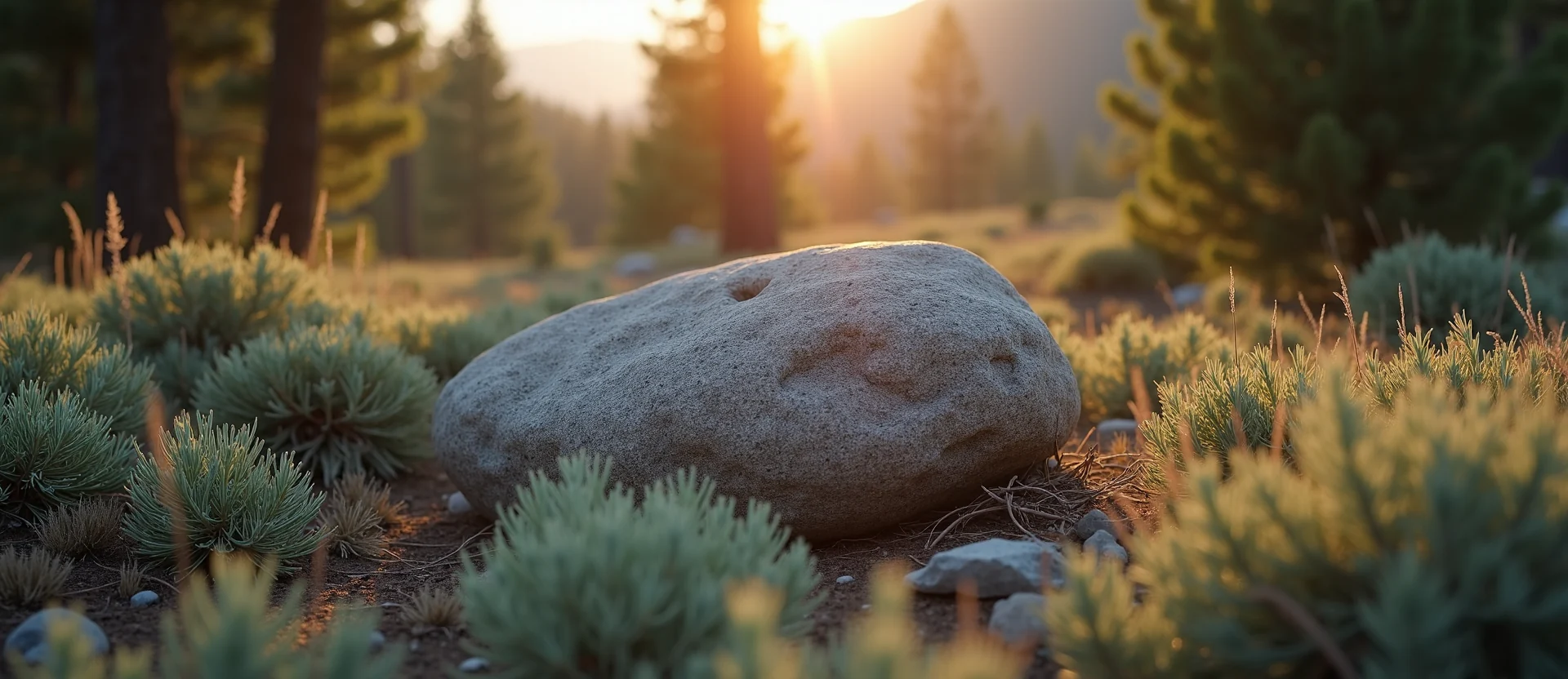 Symbolizing Stability/Peak: A local Sagebrush (Artemisia tridentata) unshakable boulder. - AI Generated