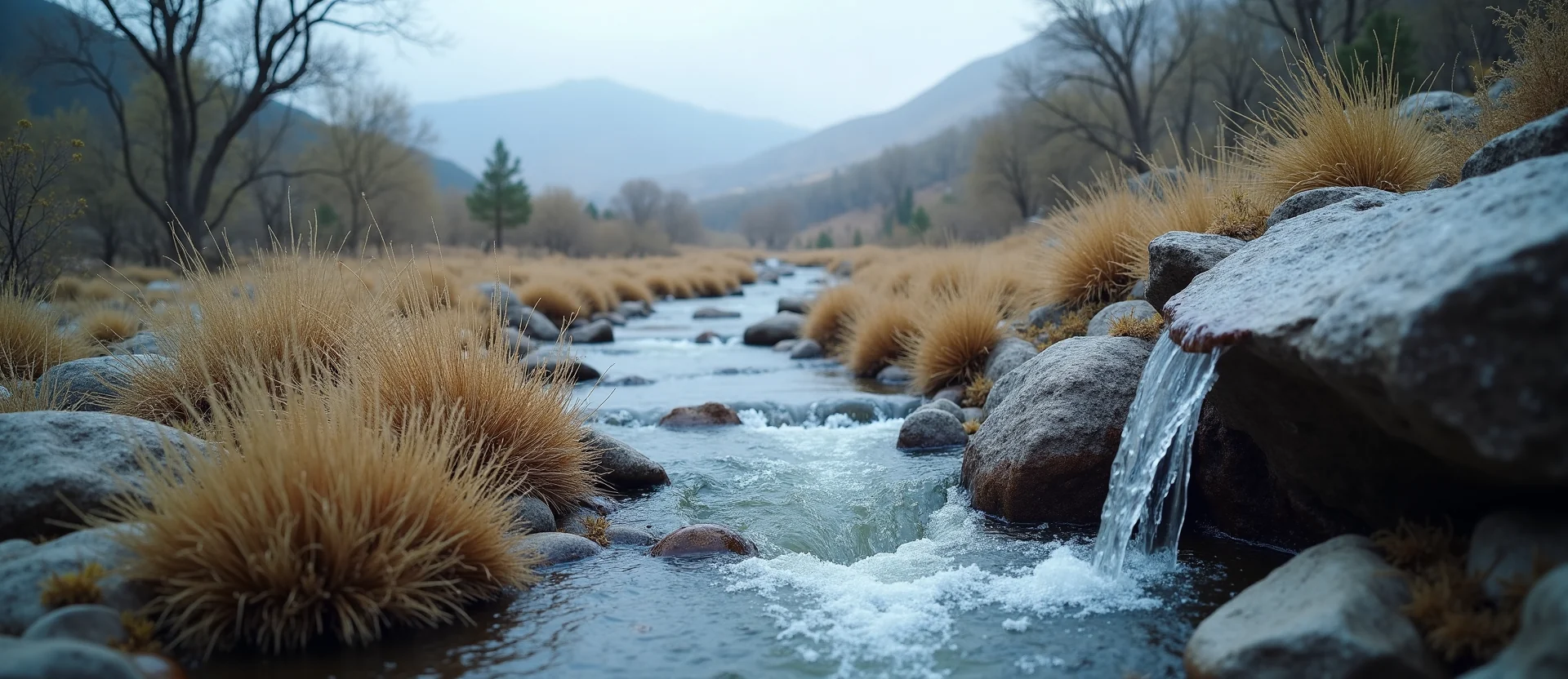 Symbolizing Flow/Cleansing: A local Manzanita babbling mountain creek. - AI Generated
