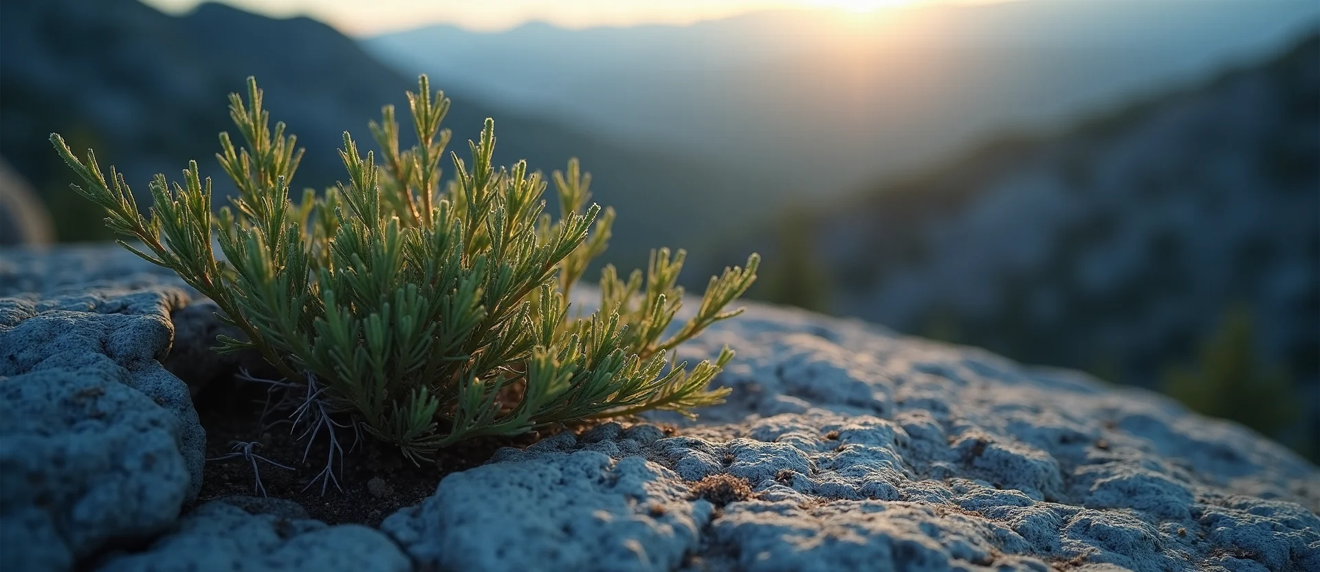 Symbolizing Growth/Resilience: A local Sierra Juniper tree growing out of a rock cleft. - AI Generated