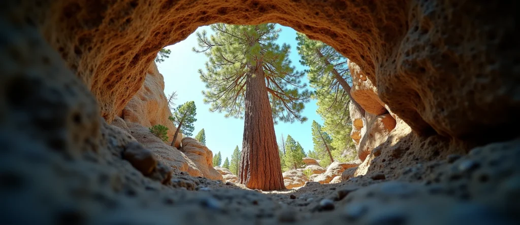 Symbolizing Growth/Resilience: A local Quaking Aspen tree growing out of a rock cleft. - AI Generated