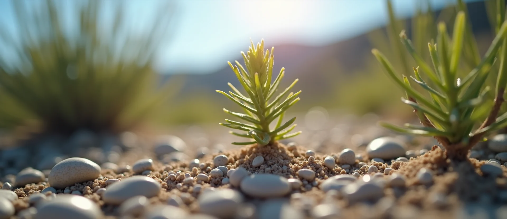 Symbolizing Seed/New Beginning: A local Bitterbrush new green bud on a branch. - AI Generated