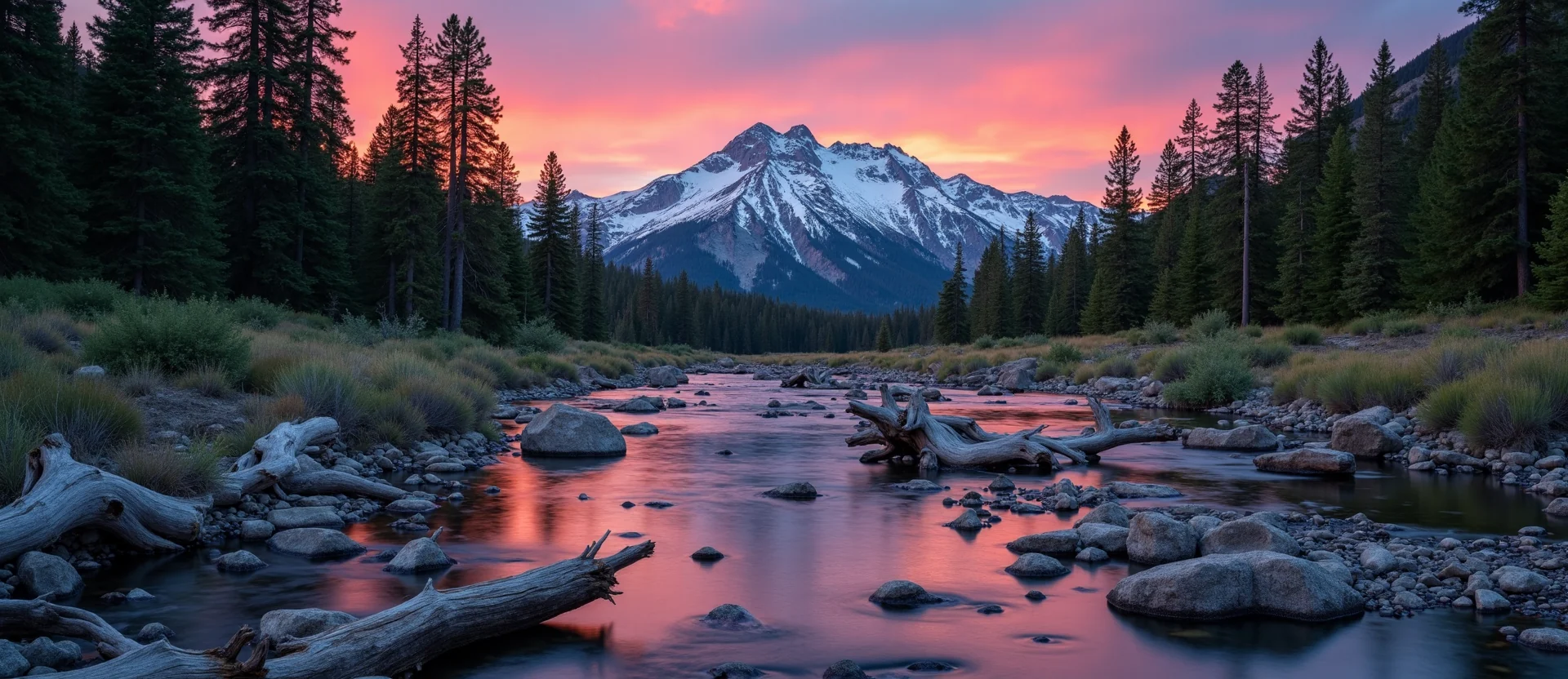 Symbolizing Flow/Cleansing: A local Ponderosa Pine babbling mountain creek. - AI Generated