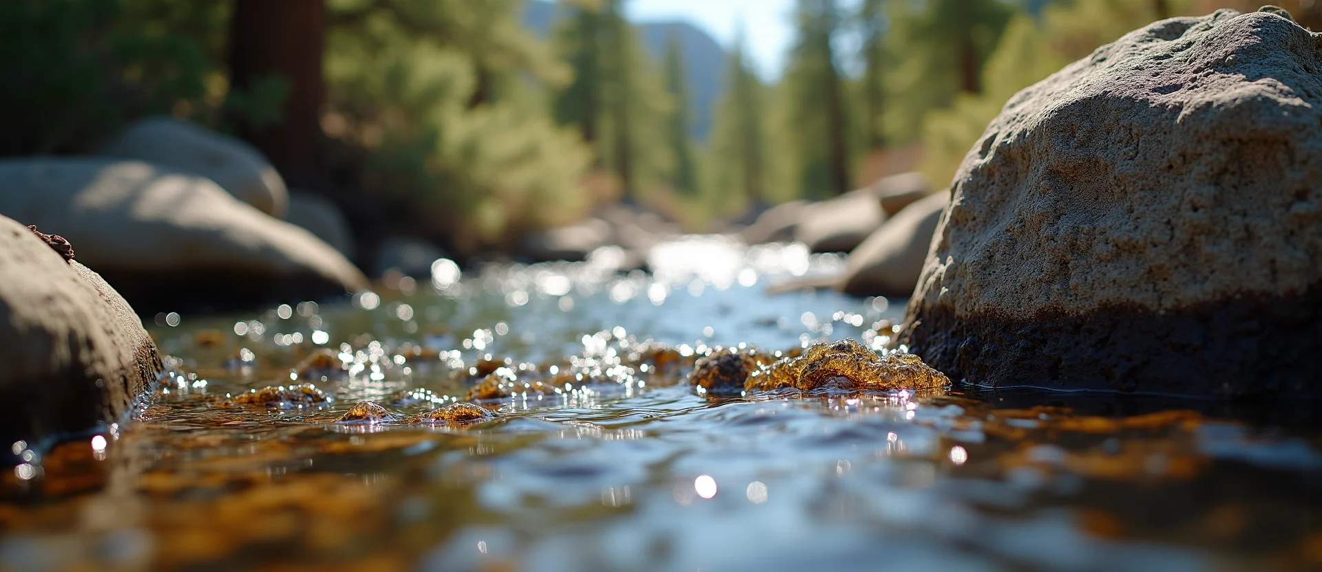 Symbolizing Flow/Cleansing: A local Mountain Mahogany clear cold snowmelt stream. - AI Generated