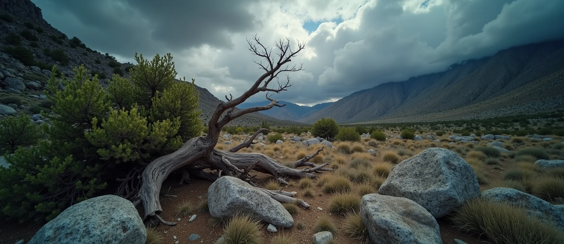 Symbolizing Growth/Resilience: A local Manzanita gnarled juniper roots. - AI Generated