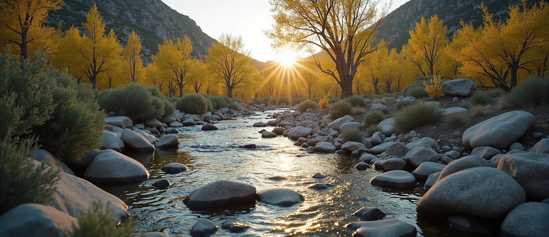 Symbolizing Flow/Cleansing: A local Quaking Aspen hidden small waterfall. - AI Generated