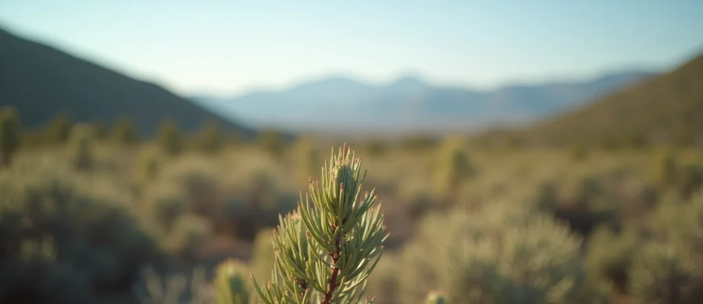 Symbolizing Stability/Peak: A local Indian Paintbrush distant Sierra horizon. - AI Generated