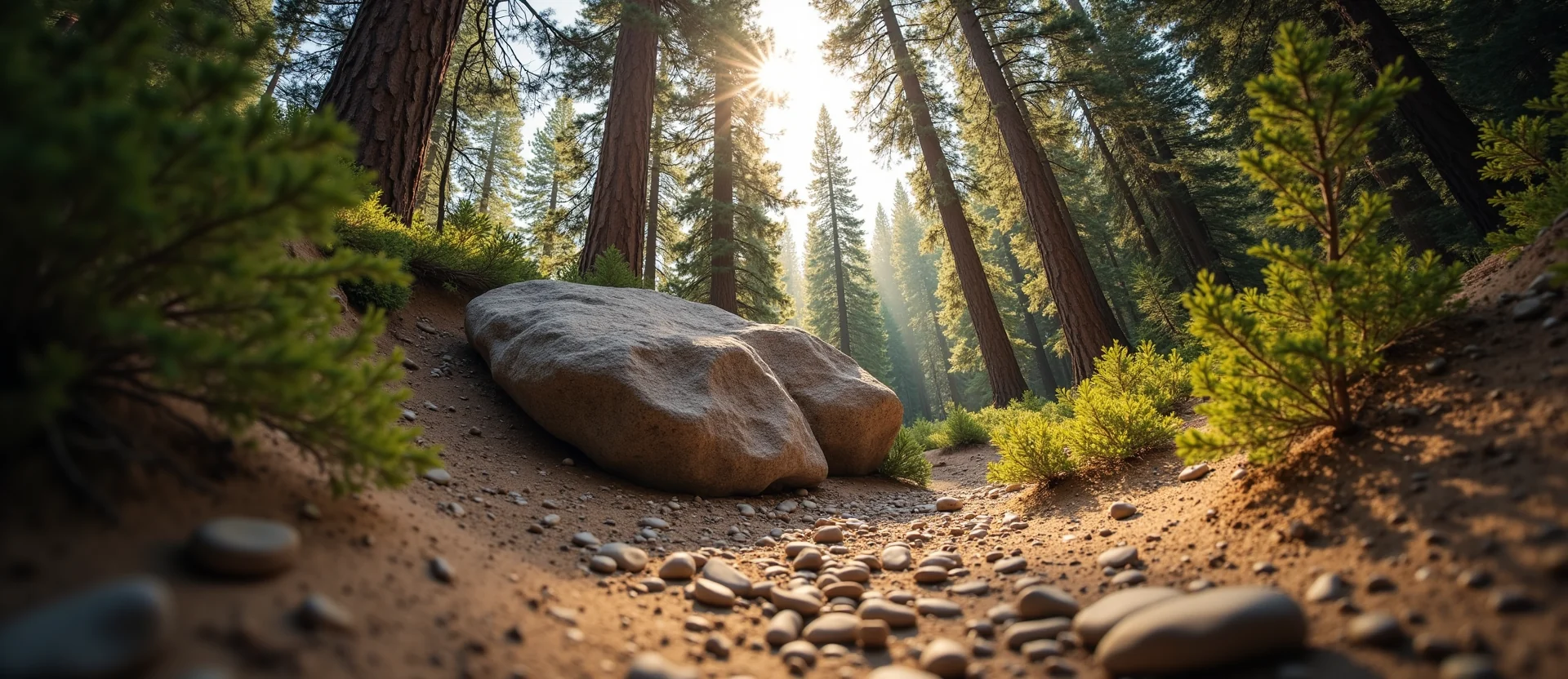 Symbolizing Stability/Peak: A local Ponderosa Pine unshakable boulder. - AI Generated