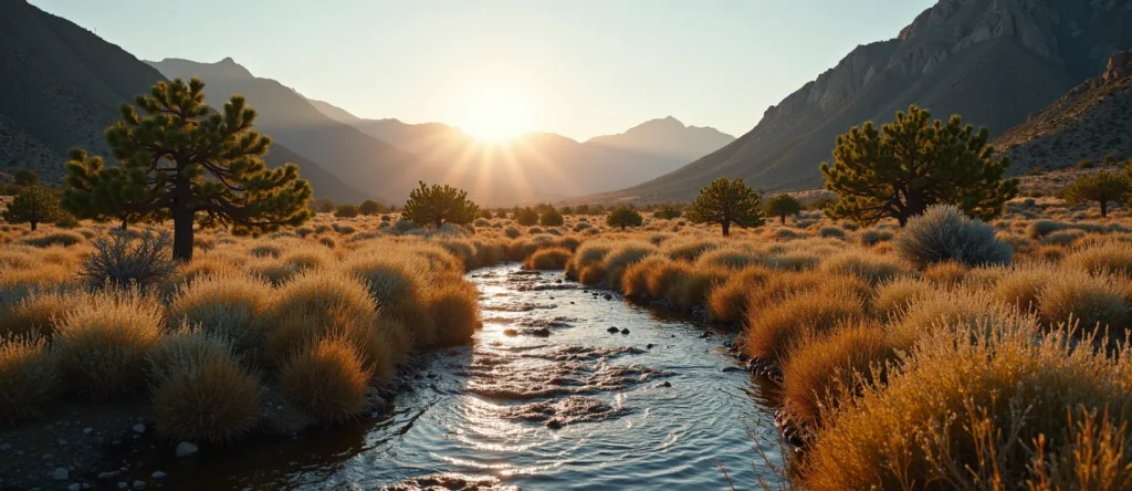 Symbolizing Flow/Cleansing: A local Sagebrush (Artemisia tridentata) babbling mountain creek. - AI Generated