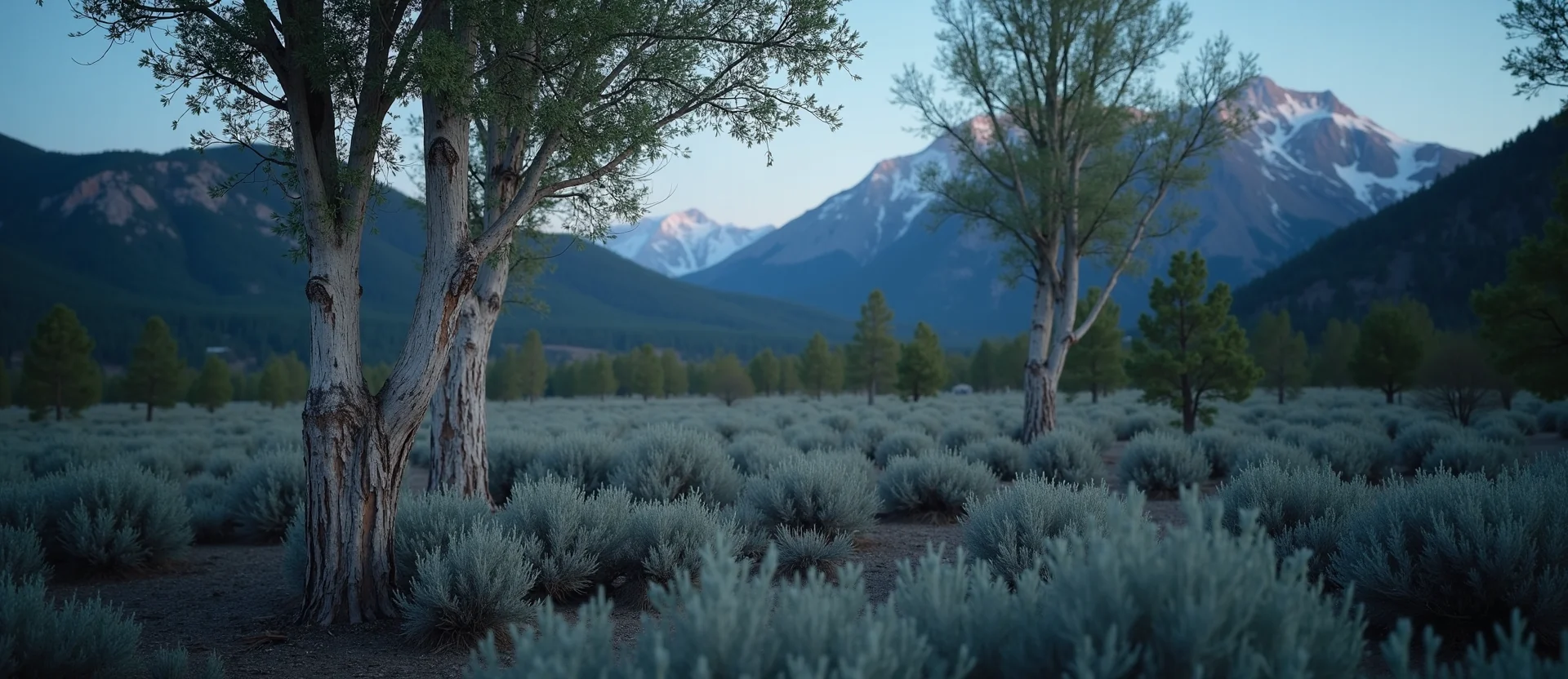 Symbolizing Growth/Resilience: A local Desert Peach thriving aspen grove. - AI Generated