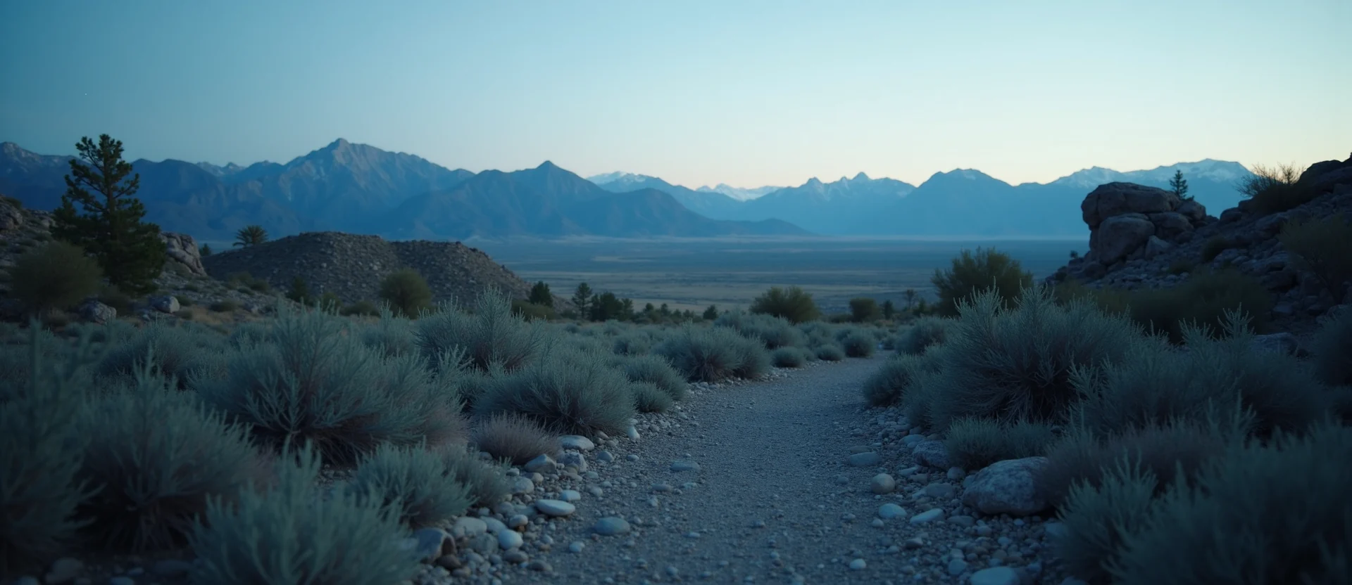 Symbolizing Stability/Peak: A local Mountain Mahogany distant Sierra horizon. - AI Generated