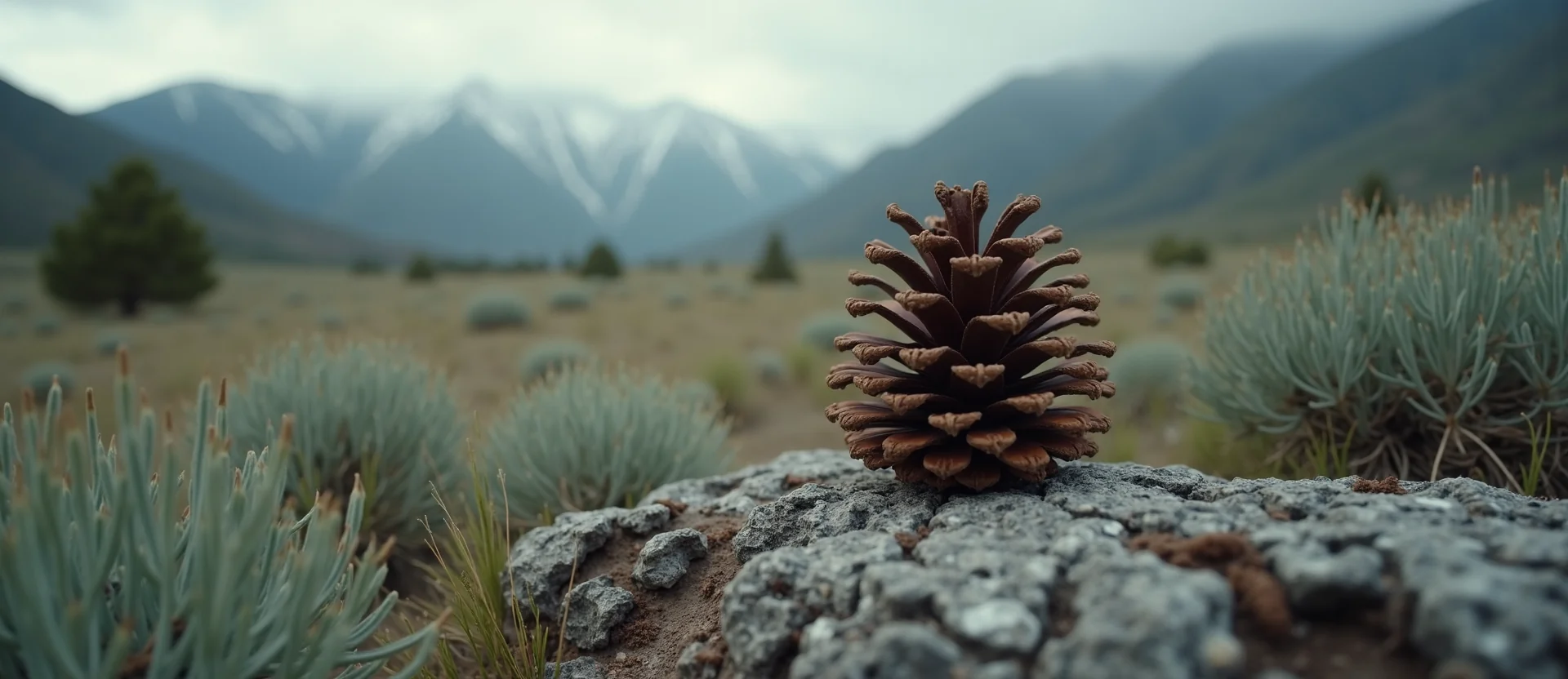 Symbolizing Seed/New Beginning: A local Mountain Mahogany opening pine cone. - AI Generated