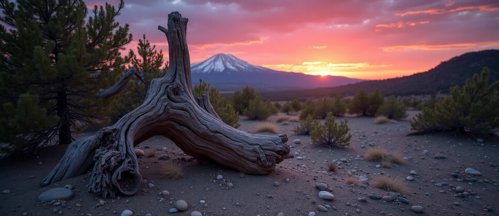 Symbolizing Growth/Resilience: A local Sierra Juniper sturdy weathered tree trunk. - AI Generated