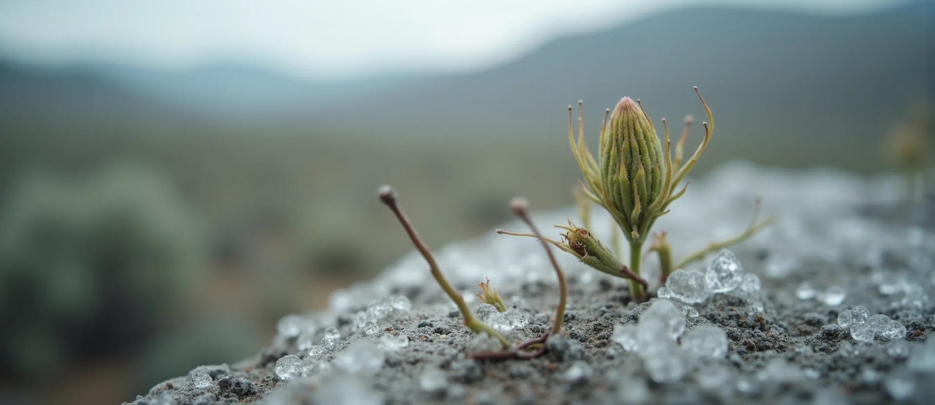 Symbolizing Seed/New Beginning: A local Sagebrush (Artemisia tridentata) new green bud on a branch. - AI Generated