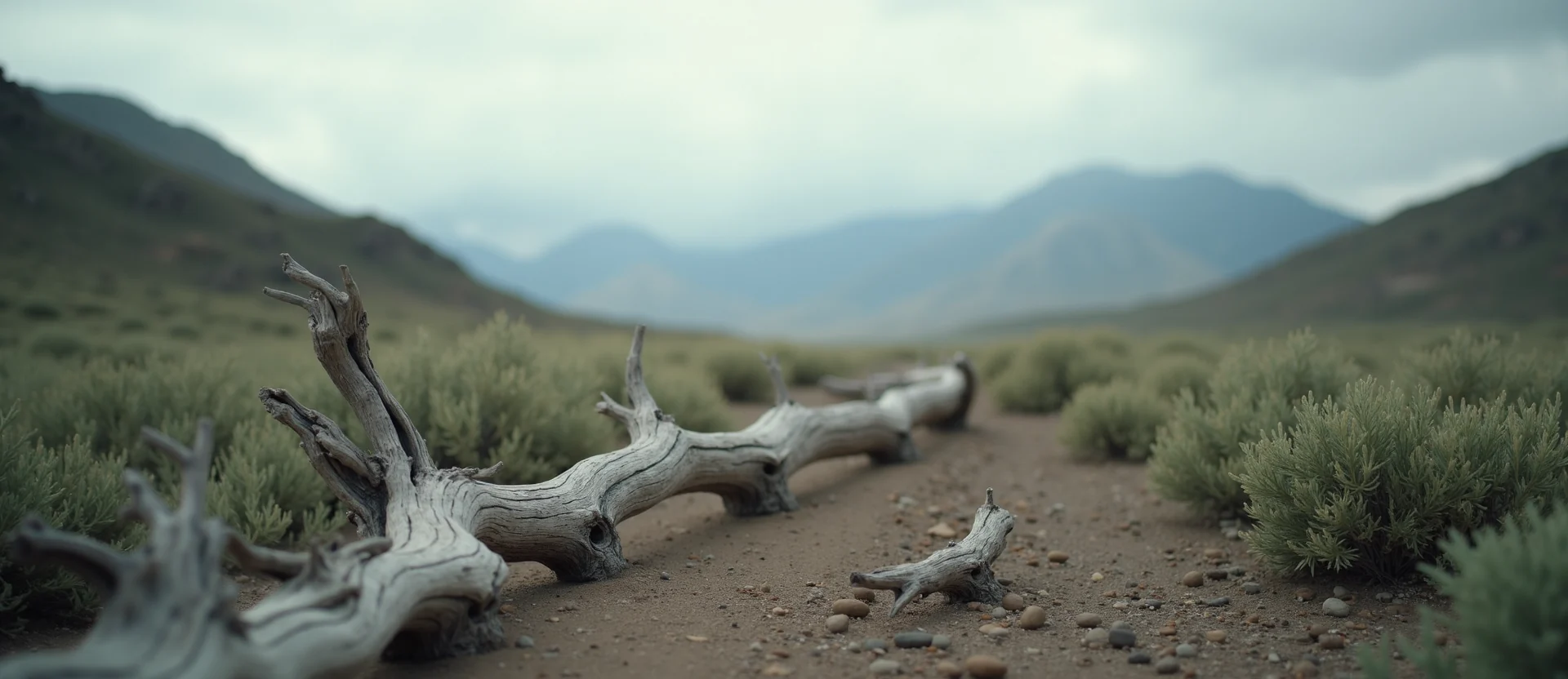 Symbolizing Stability/Peak: A local Sagebrush (Artemisia tridentata) distant Sierra horizon. - AI Generated