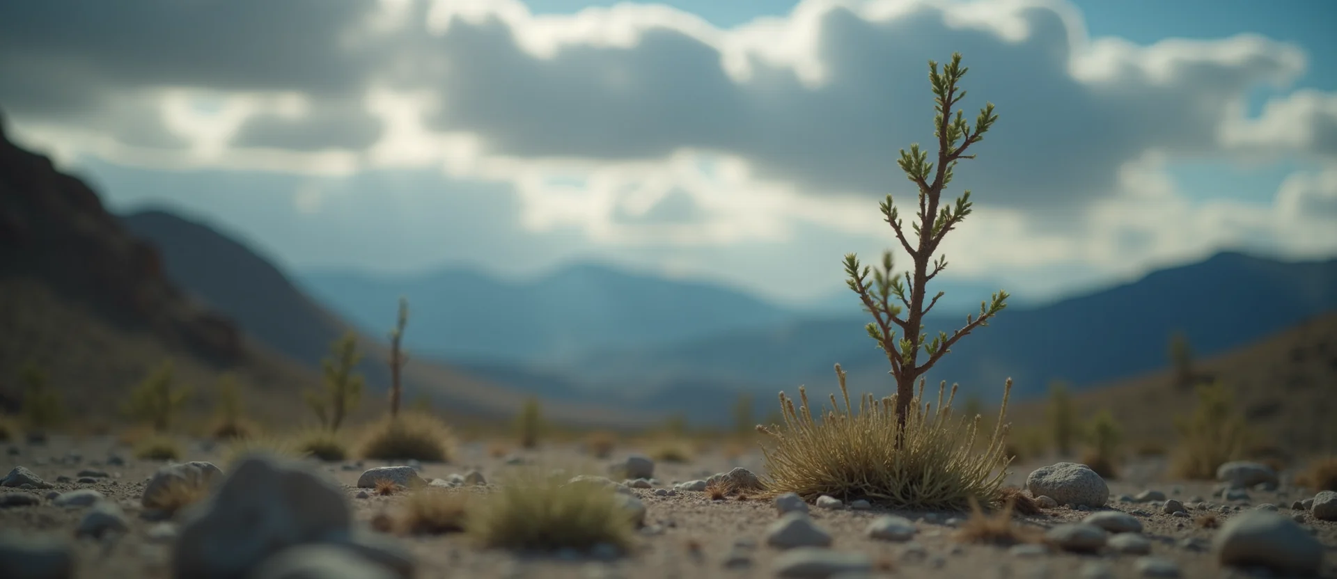 Symbolizing Growth/Resilience: A local Desert Peach new branch reaching for the sky. - AI Generated