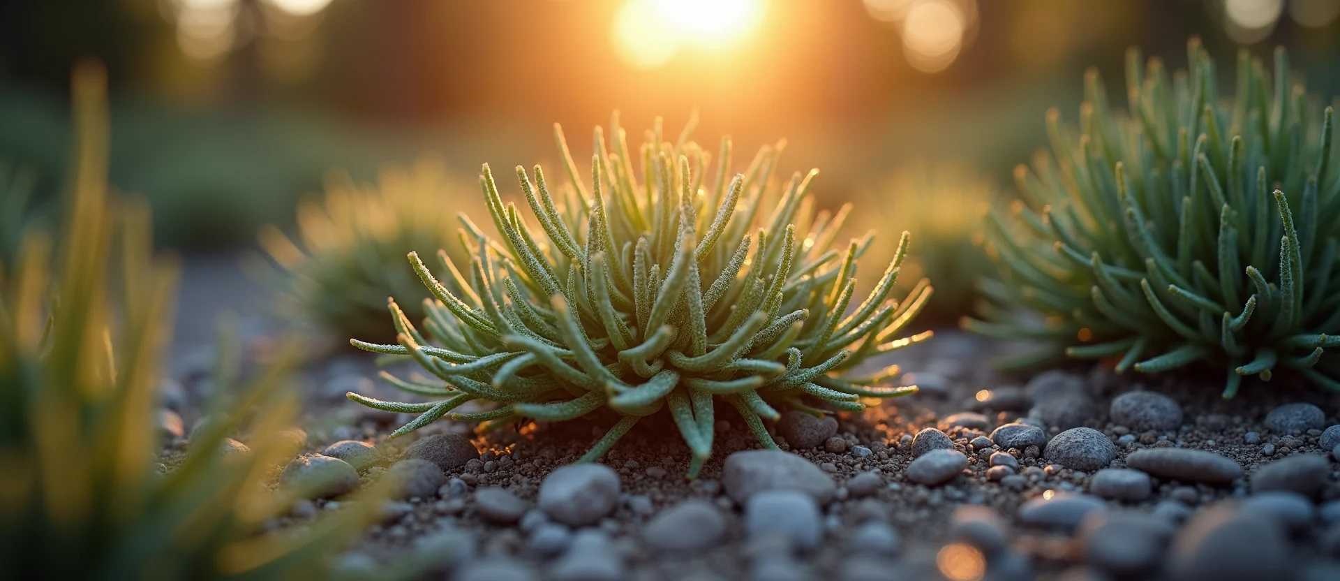 Symbolizing Flow/Cleansing: A local Sagebrush (Artemisia tridentata) raindrops on desert leaves. - AI Generated