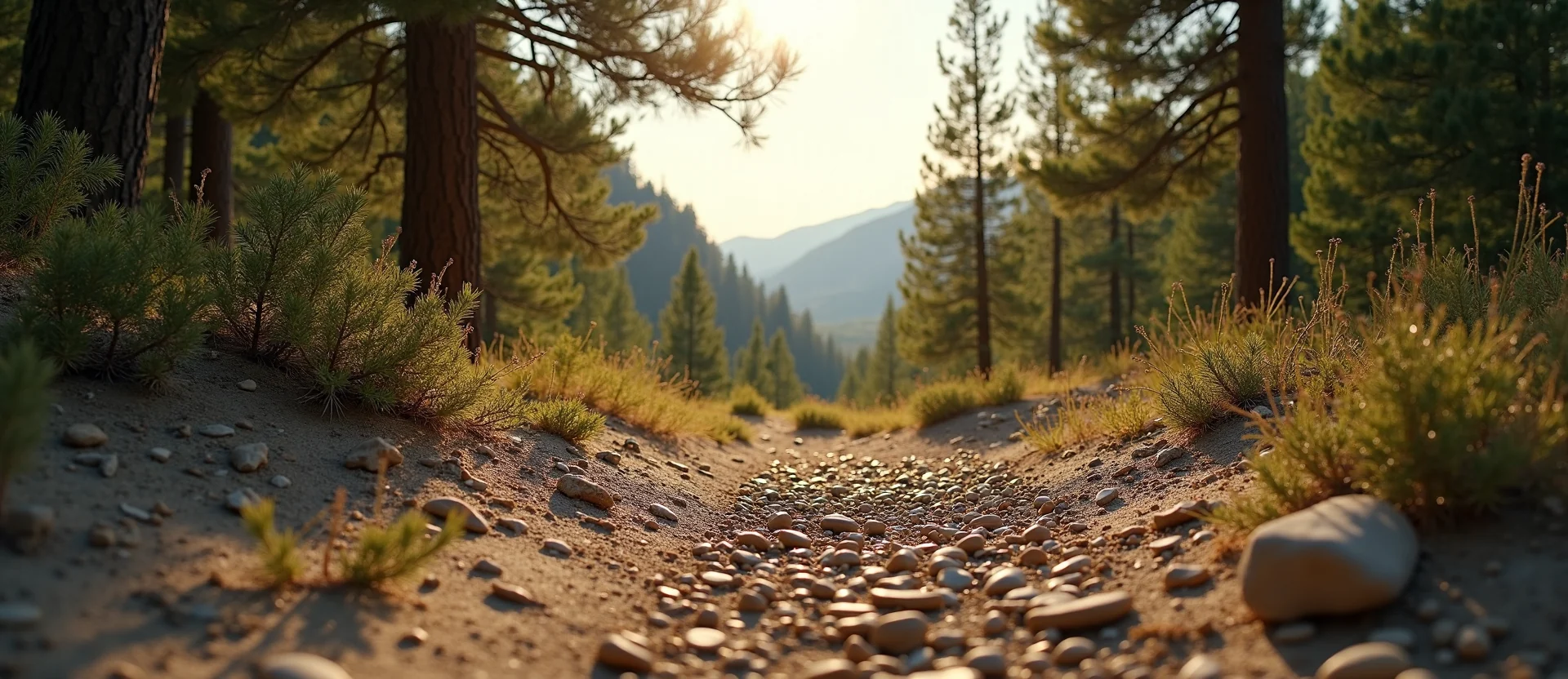 Symbolizing Stability/Peak: A local Quaking Aspen distant Sierra horizon. - AI Generated